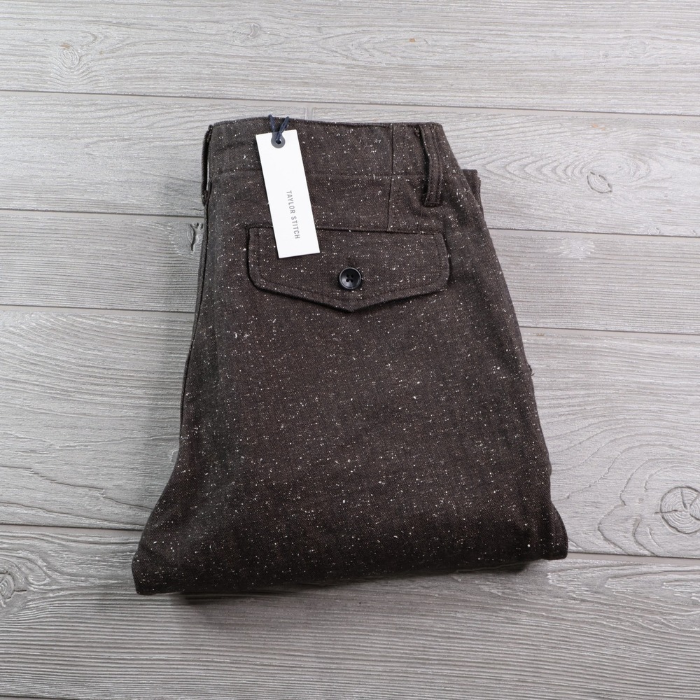 NWT Taylor Stitch Carnegie Pant Peat Nep Herringbone Men's 28x34